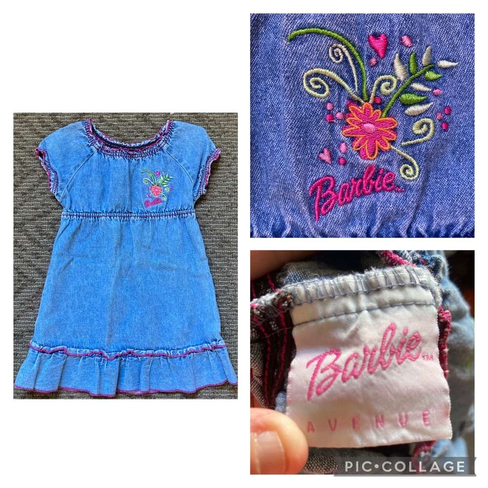 Vintage 2003 Barbie Avenue Embroidered Kid’s Denim Dress